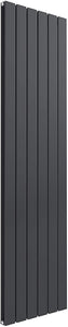 Reina Flat Steel Anthracite Vertical Designer Radiator 1600mm x 440mm Double Panel