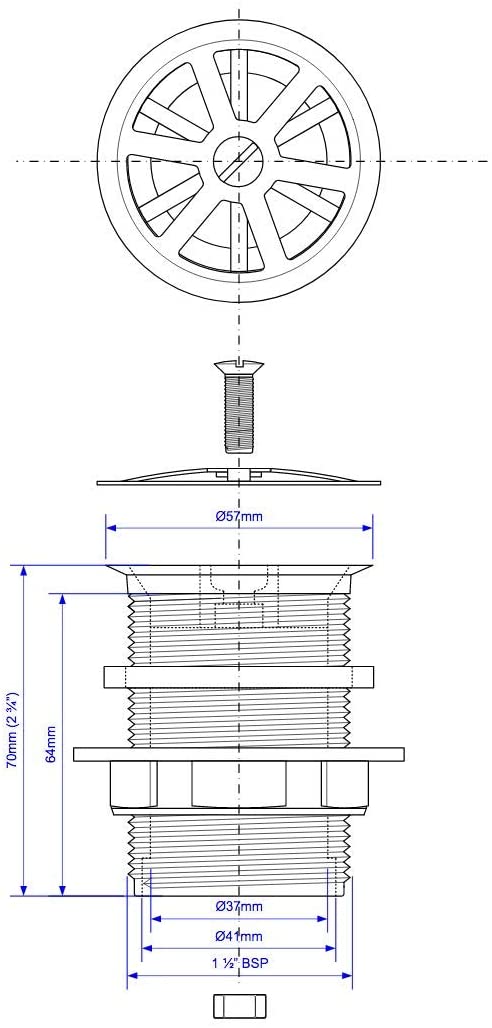 McAlpine 1̴_" Stainless Steel Flange Shower Waste CSWU3P