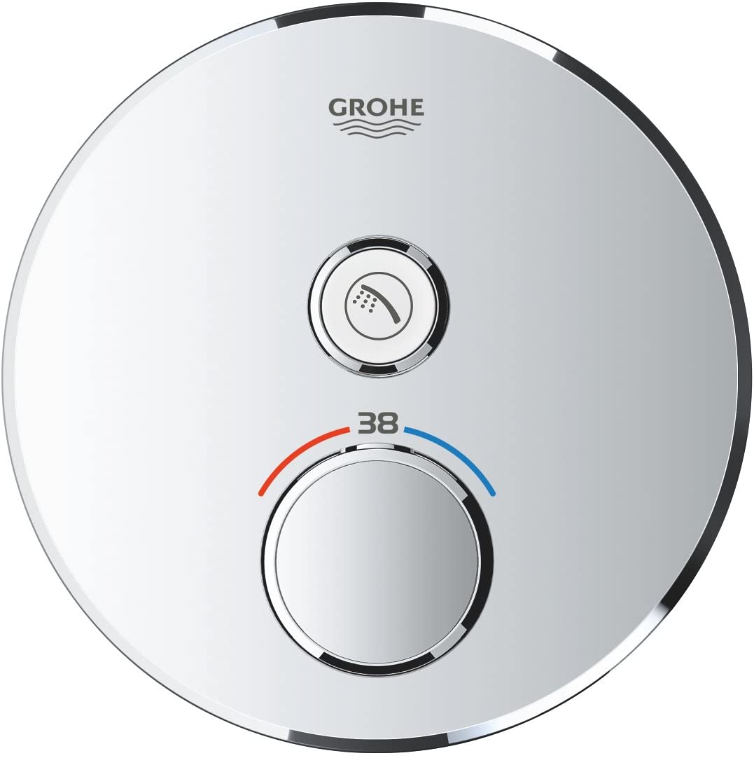 GROHE Grohtherm SmartControl Thermostat with one shut-off valve, round wall rosette, colour: cool sunrise - 29118GL0