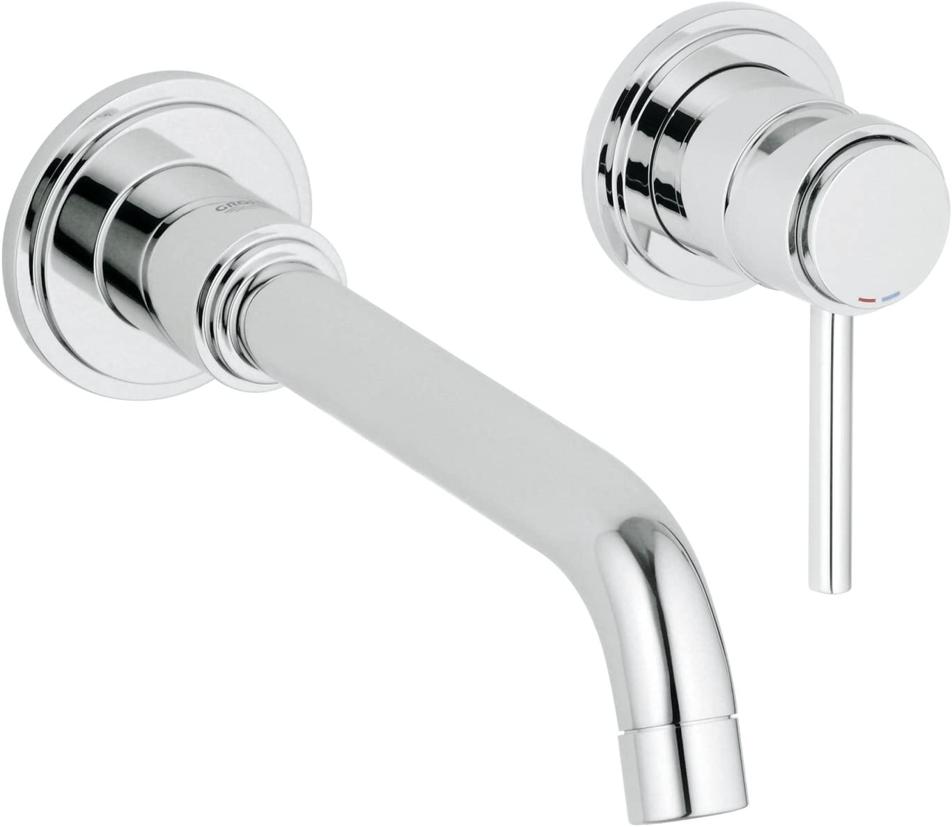 GROHE 19918000 Atrio Wall-Mounted 2-Hole Basin Tap, Medium (Excluding Concealed Body) - Chrome