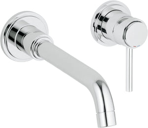 GROHE 19918000 Atrio Wall-Mounted 2-Hole Basin Tap, Medium (Excluding Concealed Body) - Chrome