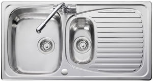 Leisure Euroline EL950289 950 x 508mm Stainless Steel 1.5 Kitchen Sink + Wastes