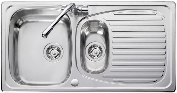 Leisure Euroline EL950289 950 x 508mm Stainless Steel 1.5 Kitchen Sink + Wastes
