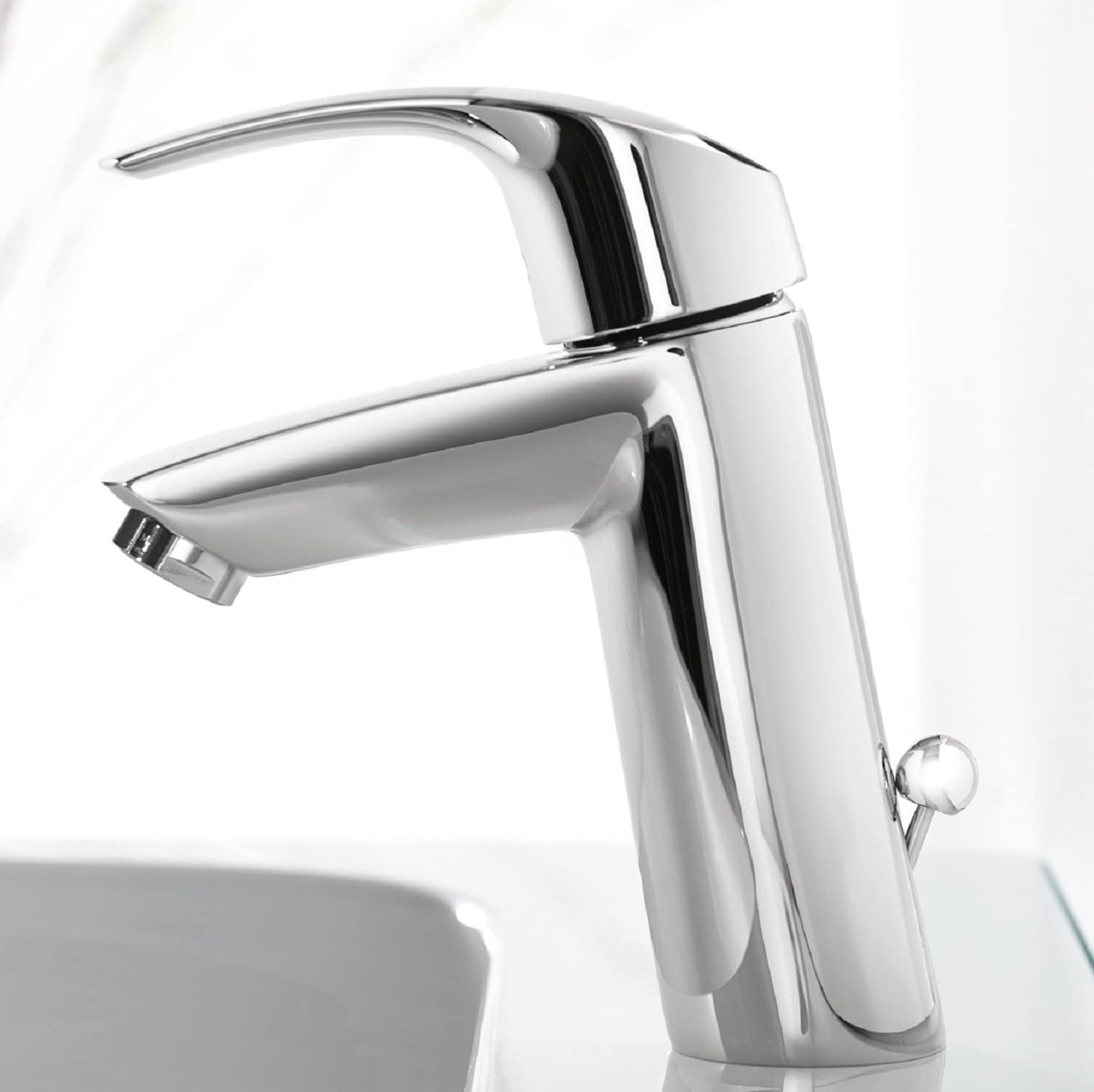 GROHE 2339410E Eurosmart Basin Tap with Retractable Chain, Medium High Spout_P