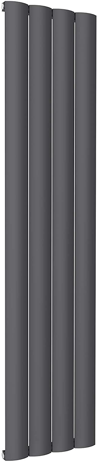 Reina Belva Aluminium Anthracite Single Panel Vertical Designer Radiator 1800mm x 412mm - Central Heating