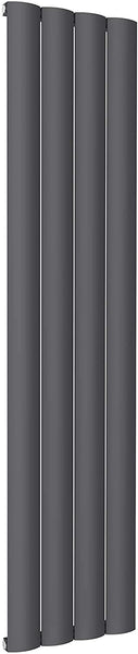 Reina Belva Aluminium Anthracite Single Panel Vertical Designer Radiator 1800mm x 412mm - Central Heating