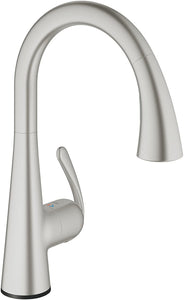 GROHE 30219DC1 | Zedra Touch Kitchen Tap | Pull-Down Shower Head | Supersteel