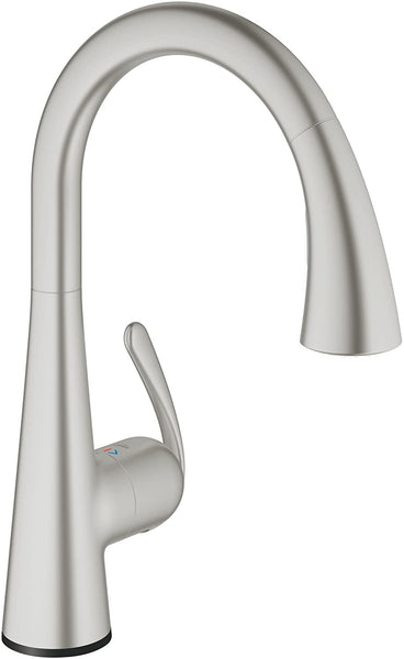 GROHE 30219DC1 | Zedra Touch Kitchen Tap | Pull-Down Shower Head | Supersteel