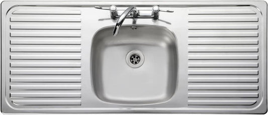 Leisure LR116052/NC Flush-Mounted Sink Rectangular, Stainless Steel, 1 Bowls, Rectangular