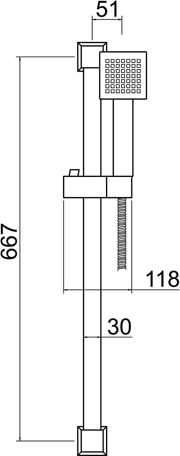 Trisen Piron TSS002 Chrome Thermostatic Bar Valve Shower Kit