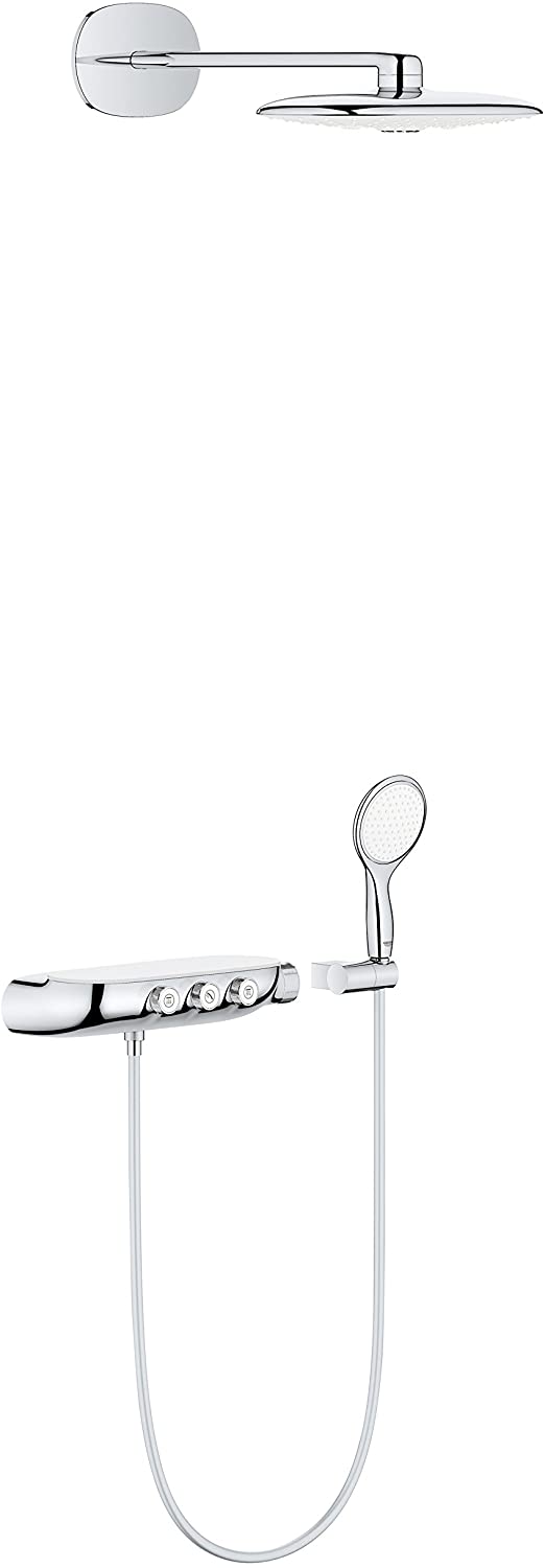 Grohe 26443LS0 Rainshower SmartControl Thermostatic Shower System, Moon White