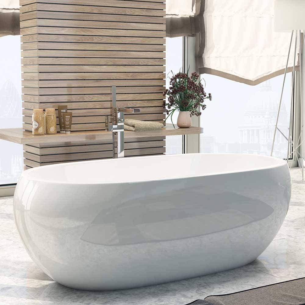Synergy Pebble 1660mm Modern Double Ended Bath