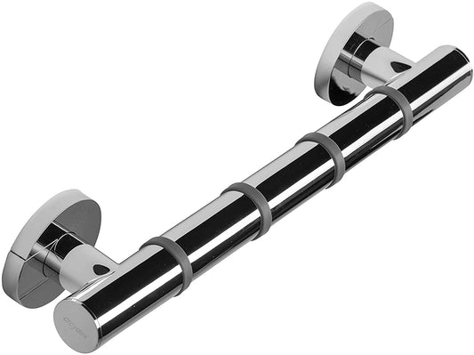 Croydex Grab N Grip steel Core chrome Concealed Screw Straight Grab bar with Soft Ribbed Grip 12 In. x 1.2 In