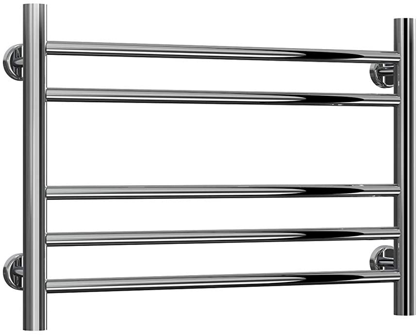 Reina Luna Flat Polished Straight Stainless Steel Heated Towel Rail 430mm x 600mm Central Heating