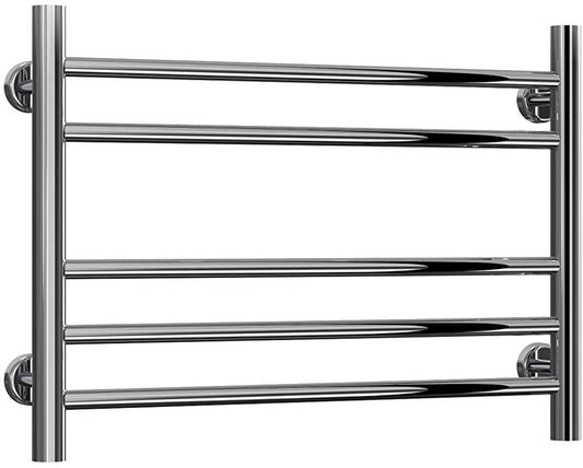 Reina Luna Flat Polished Straight Stainless Steel Heated Towel Rail 430mm x 600mm Central Heating
