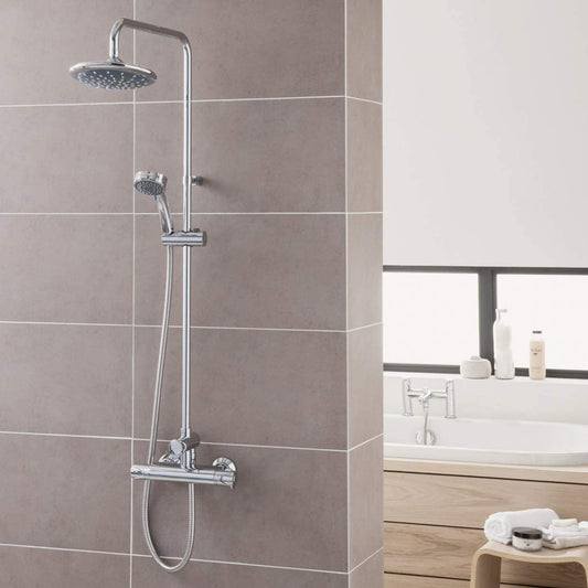 Triton Dene Diverter Thermostatic Bar Mixer Shower Chrome Overhead Drencher