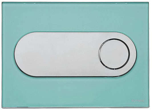 Fluidmaster Schwab Circle 15323 Dual-Flush Flushing Plate Mint Green