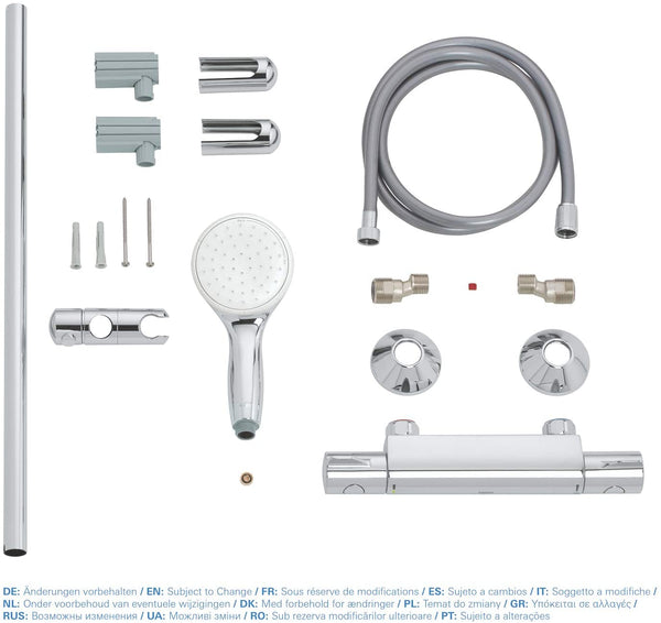 GROHE 34565001 | Grohtherm 800 Thermostatic Shower Set
