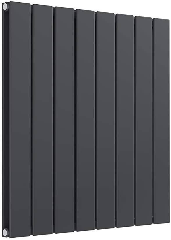 Reina Flat Dbl Anthracite Designer Radiator | 600 x 588 Double | RND-FL08AD
