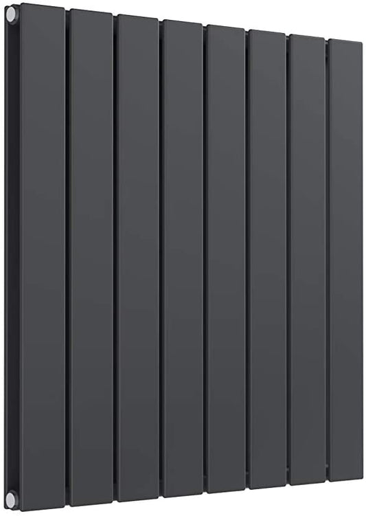 Reina Flat Dbl Anthracite Designer Radiator | 600 x 588 Double | RND-FL08AD