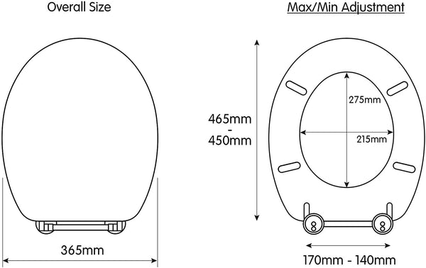 Croydex Sit Tight Collerson Anti Bacterial Toilet Seat, Wood, White, 46.5 x 36.5 x 6 cm