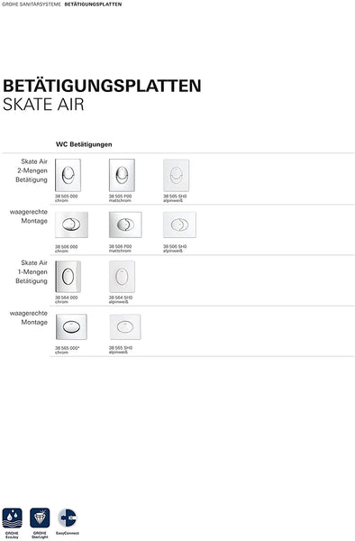 GROHE 38564000 | Skate Air WC Wall Plate