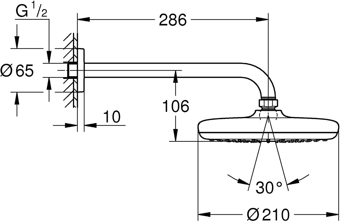 Grohe Tempesta 210åÊHead Shower Set, 26411000, 26412000