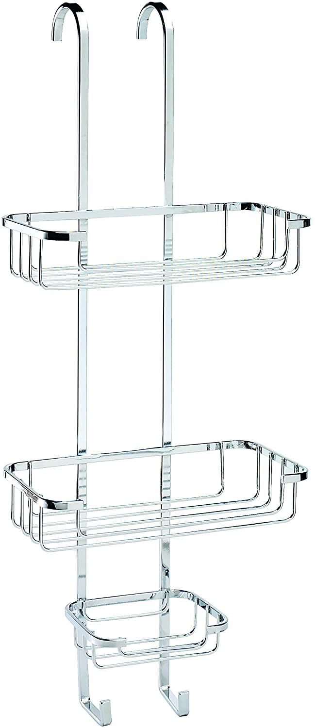 Croydex Chrome 3-Tier Hook Over Shower Caddy, 5 Year Rust Free Guarantee