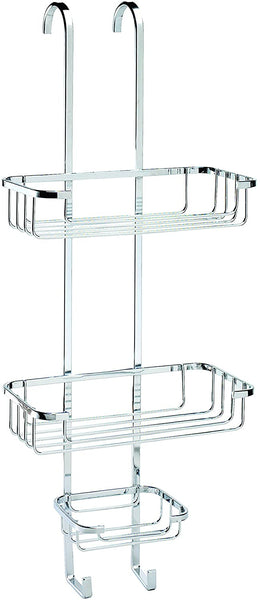 Croydex Chrome 3-Tier Hook Over Shower Caddy, 5 Year Rust Free Guarantee
