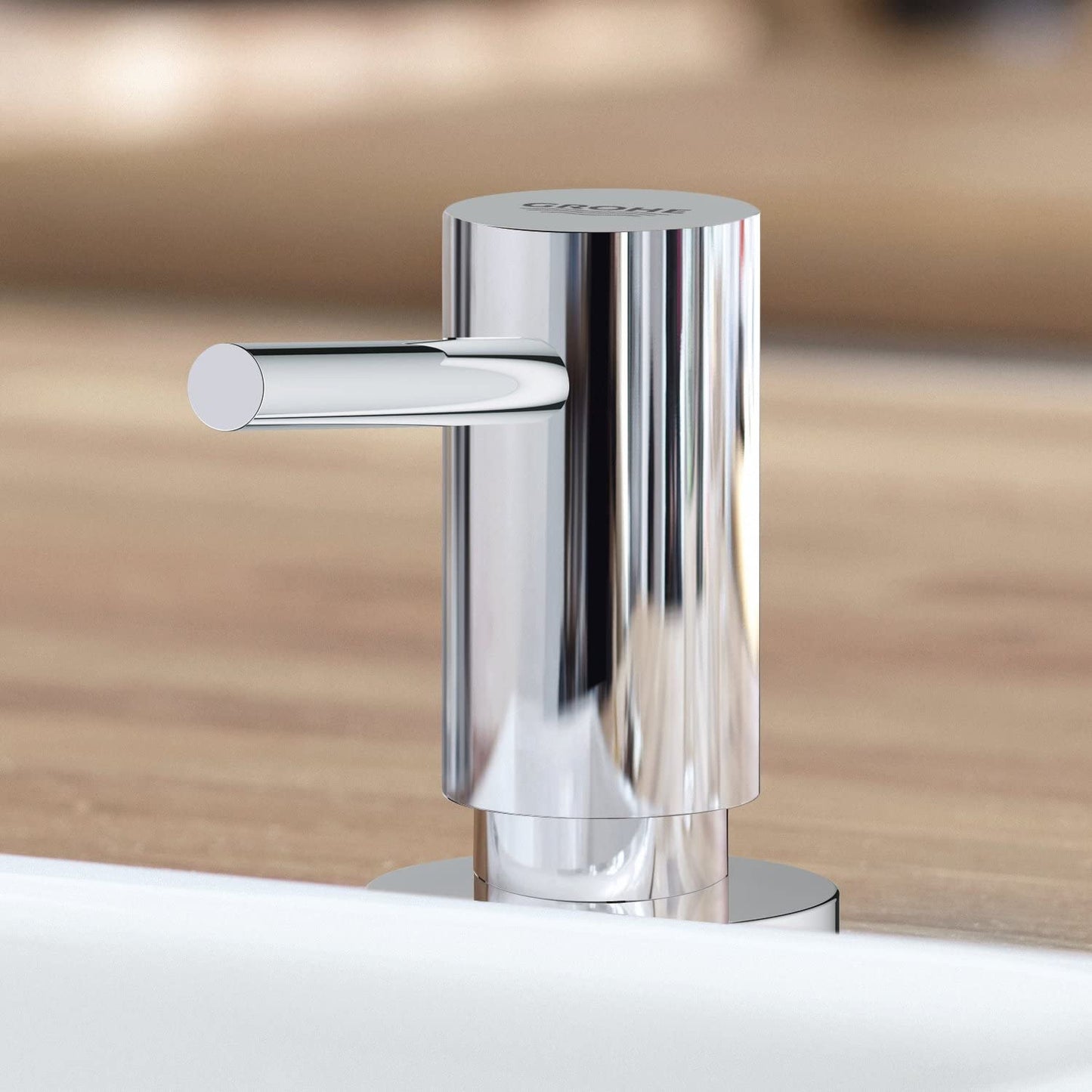 Grohe Contemporary soap dispenser (for liquids, 0.4l storage jar) 40536000, silver, 40536000