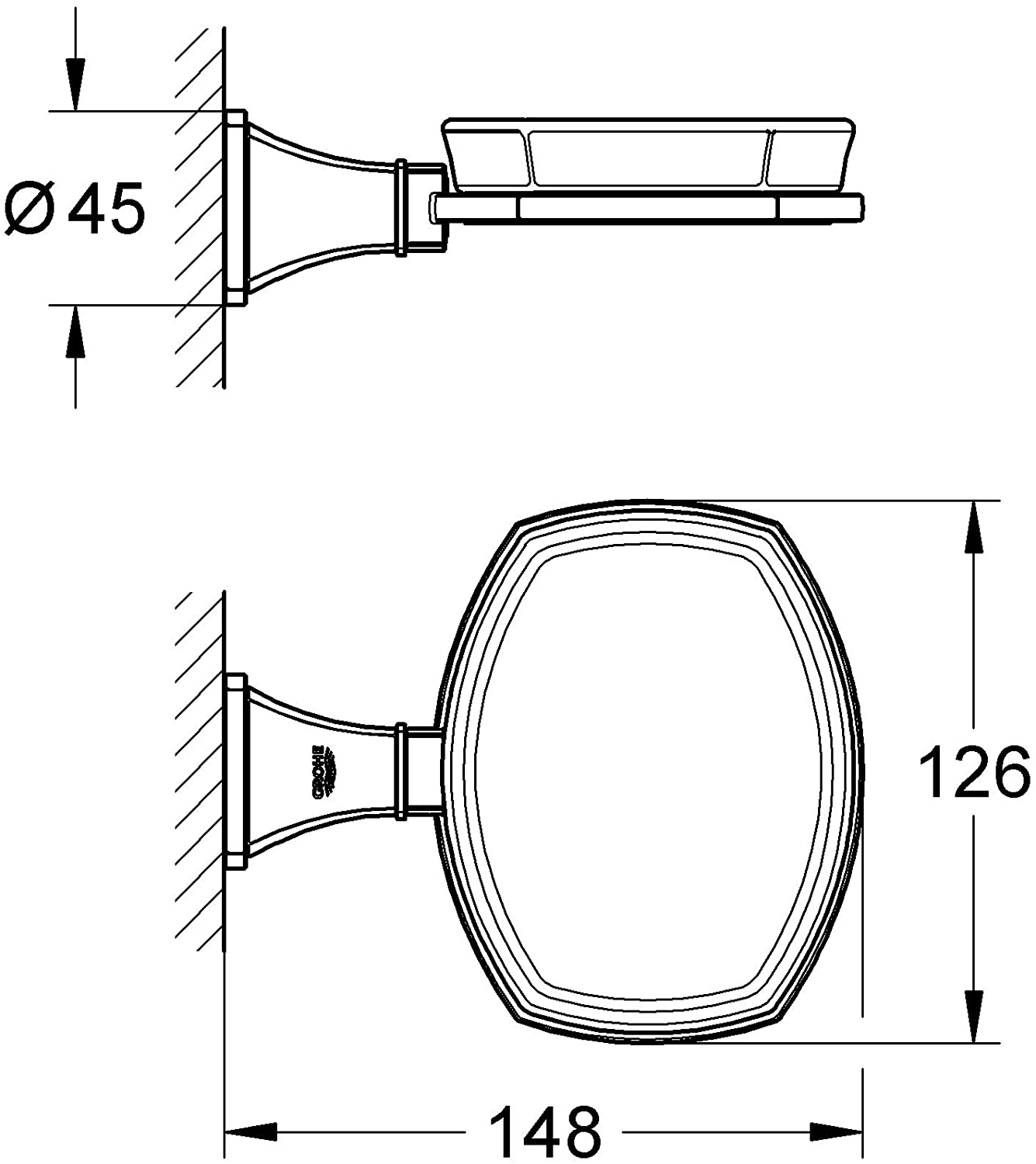 GROHE 40628000 Grandera Soap Dish with Holder