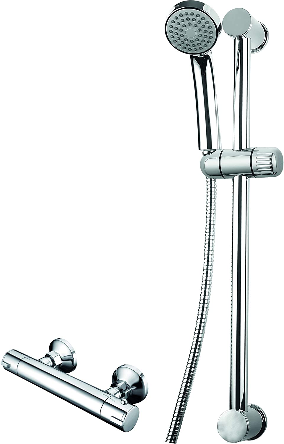 Trisen Sharo TSS001 Chrome Round Thermostatic Bar Valve and Shower Kit