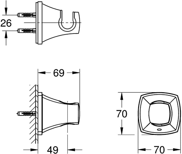 GROHE 27969000 | Grandera Hand Shower Wall Holder