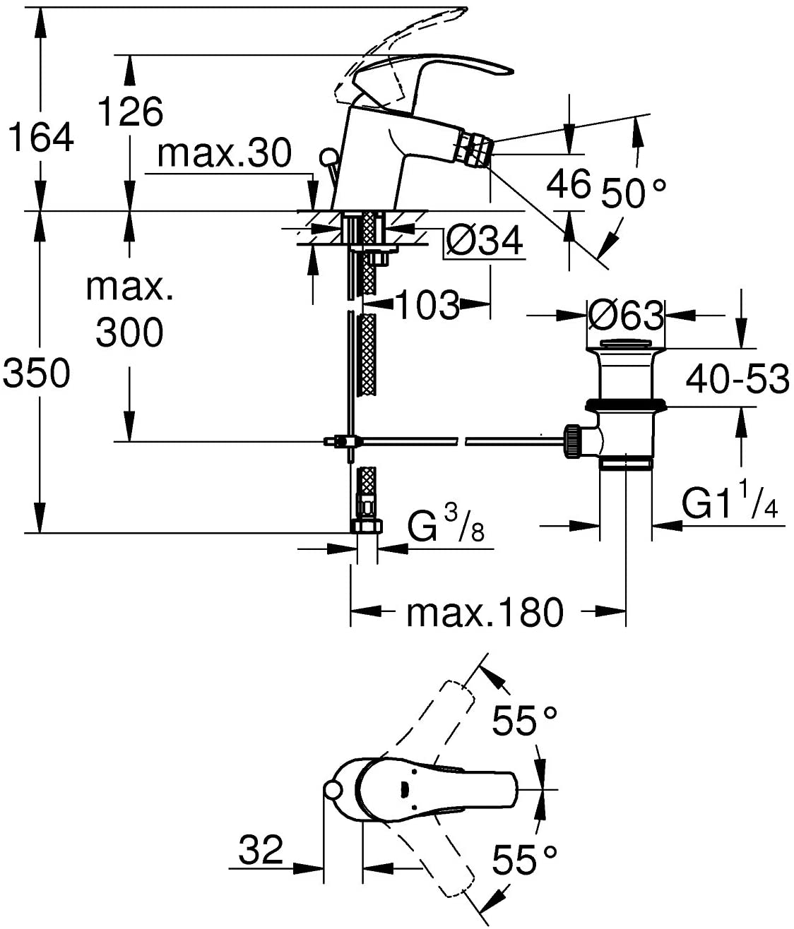 GROHE 32929002 | Eurosmart Bidet Tap