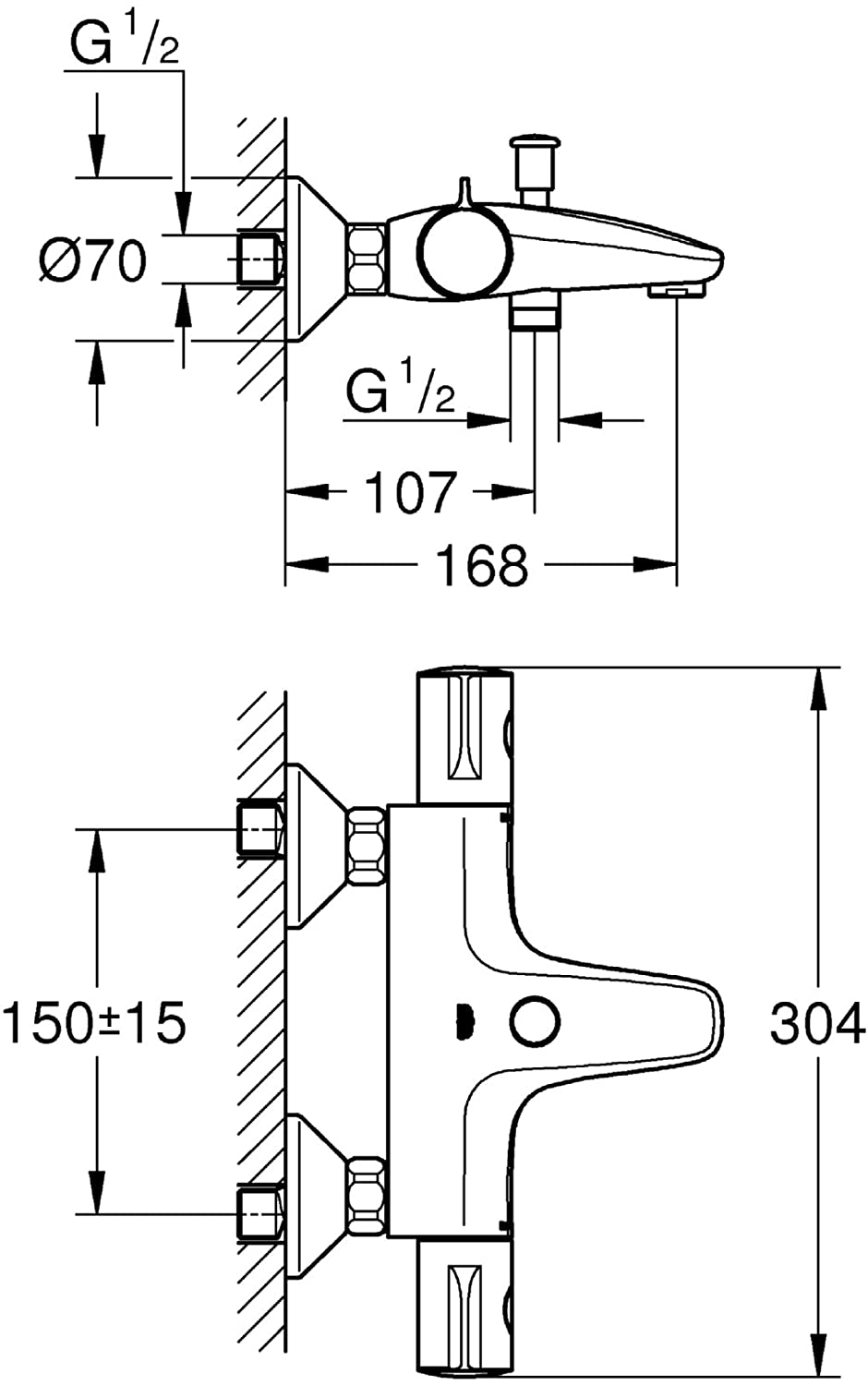 Grohe Grohtherm 800 Thermostatic Mixer Shower Tap