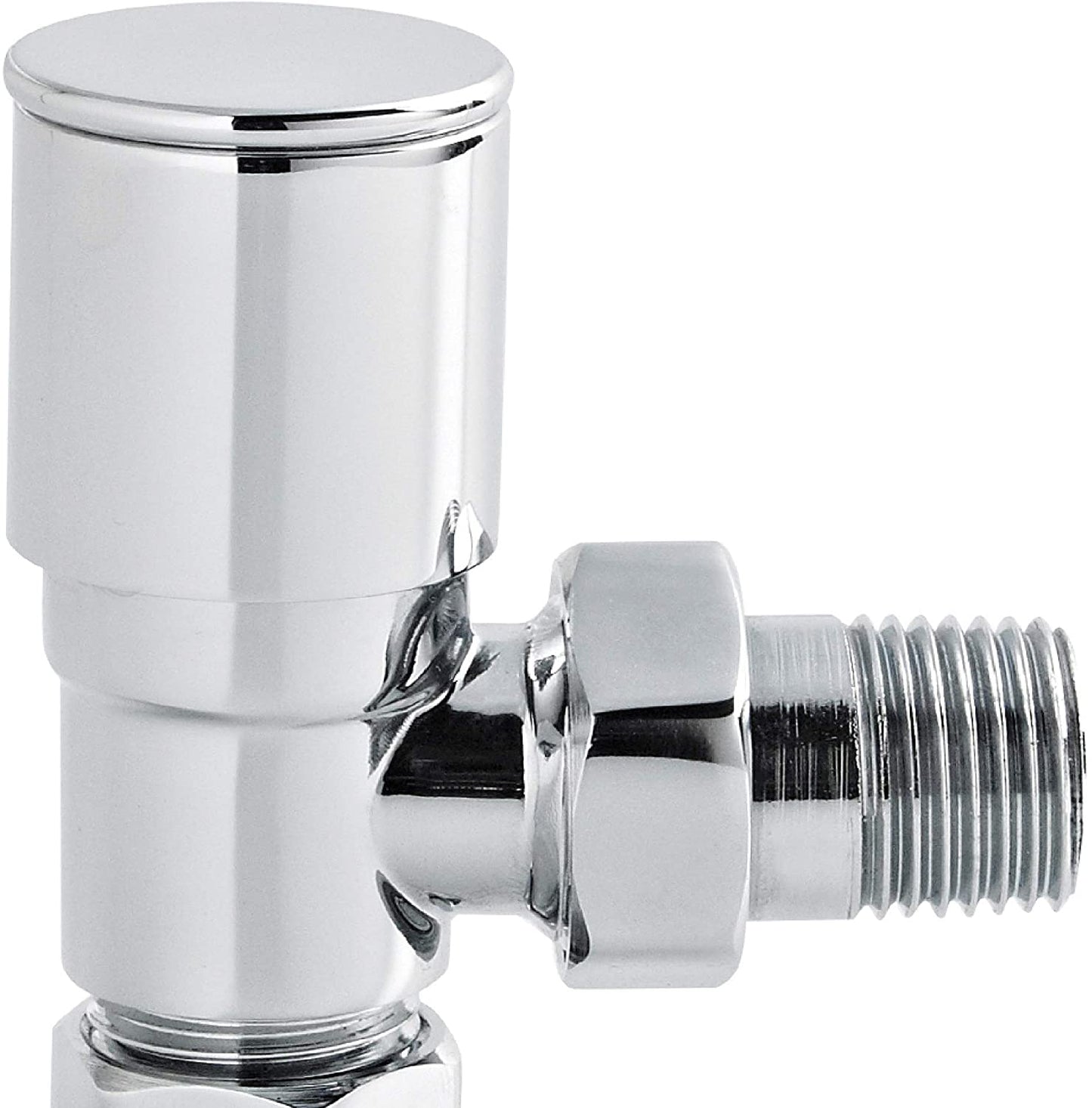 NUIE RV002 | Modern Bathroom Angled Radiator Valve | 82mm x 26mm | Chrome