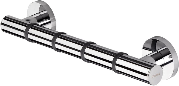 Croydex AP500541 300 mm Safety Support Rail Stainless Steel Grab Bar with Anti-Slip Grip