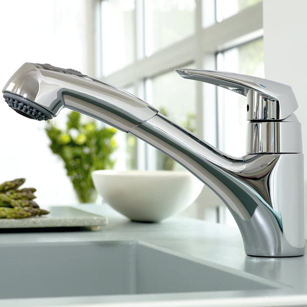 GROHE Eurodisc Kitchen Tap (Pull-Down Shower Head and 140 Degree Swivel Range)