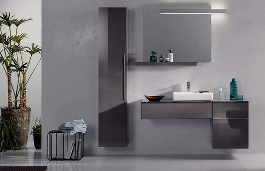 Geberit iCon washstand 90x48,5cm white, 124195 with decorative bowl left, colour: White, with KeraTect - 124195600