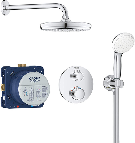 Grohe 34727000 Flush-Mounted Shower System with Tempesta 210 Chrome