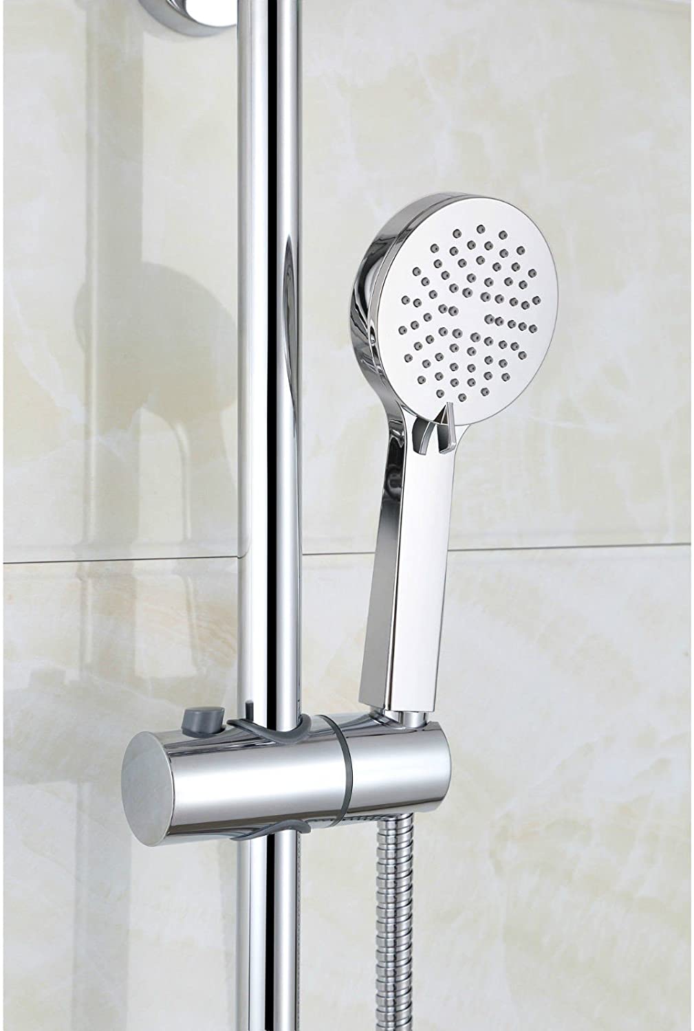 Cool Touch Round Thermostatic Chrome Plated Full Shower Kit