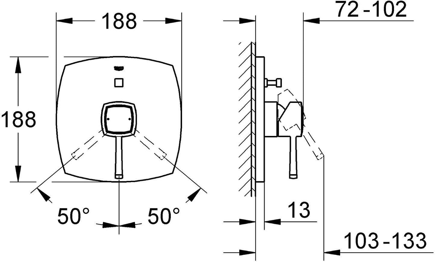 GROHE 19932000 Grandera Single-Lever Trim