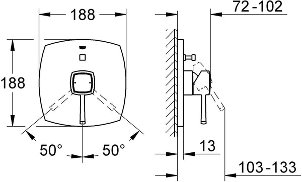 GROHE 19932000 Grandera Single-Lever Trim