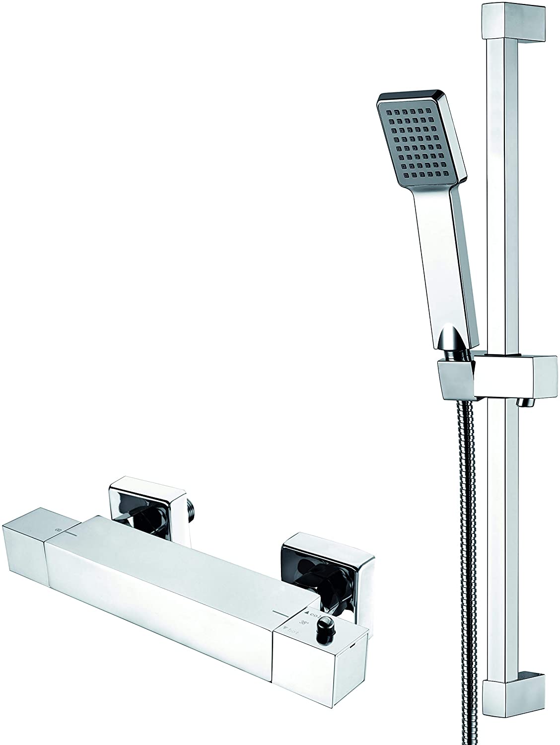 Trisen Piron TSS002 Chrome Thermostatic Bar Valve Shower Kit