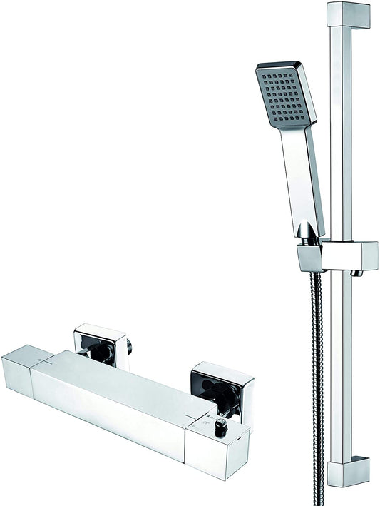 Trisen Piron TSS002 Chrome Thermostatic Bar Valve Shower Kit