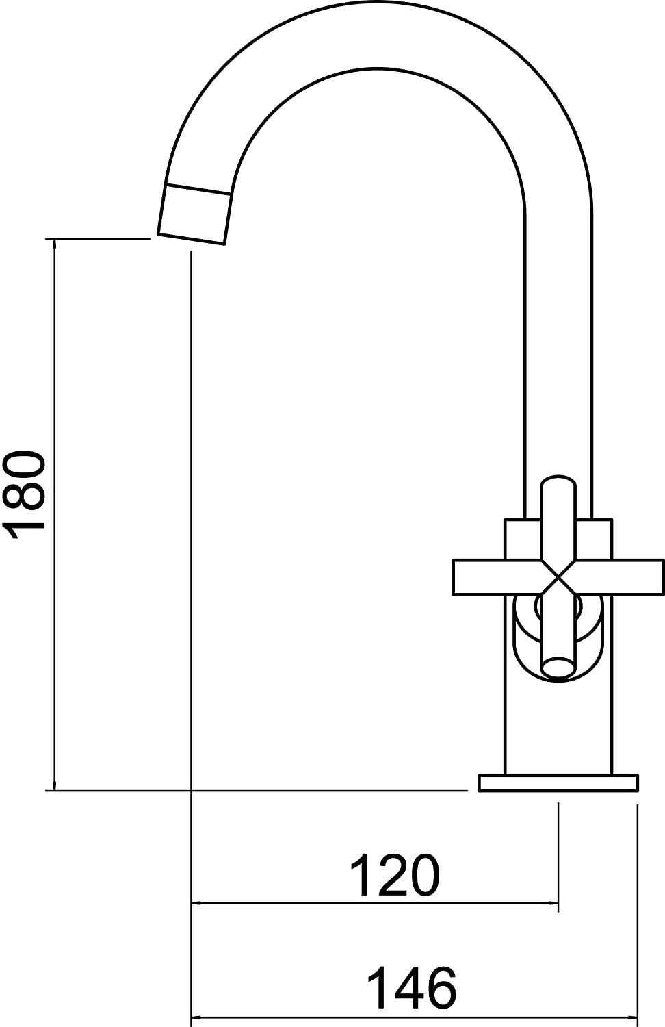 Trisen Prose TK017 Two Cross Handle Kitchen Sink Mixer