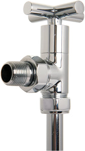 Vogue UK VL012 15MMAP-CP Chrome Pair of Angled 13 mm Valve, Cross