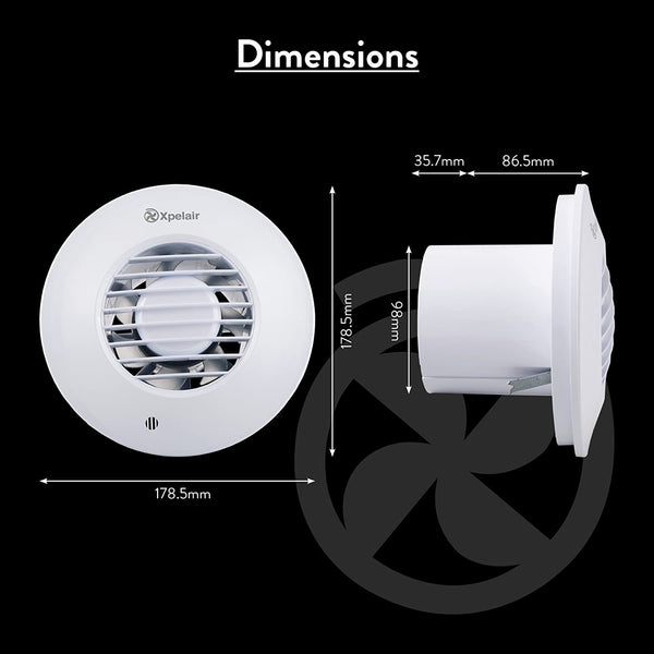 Xpelair DX100R 4-Inch Standard Round Bathroom Fan with Wall Kit