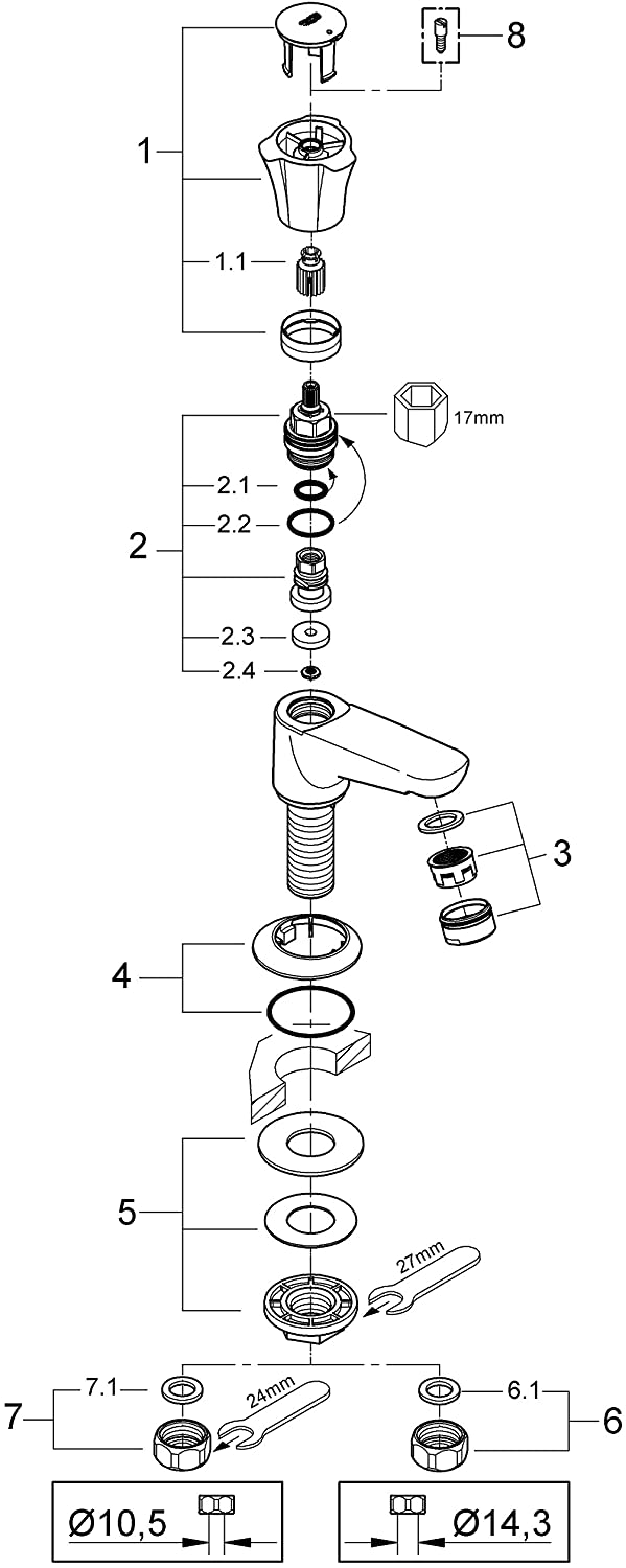 Grohe 20404001 Costa DN 15 Tap Fitting with Cast Flow Spout Chrome