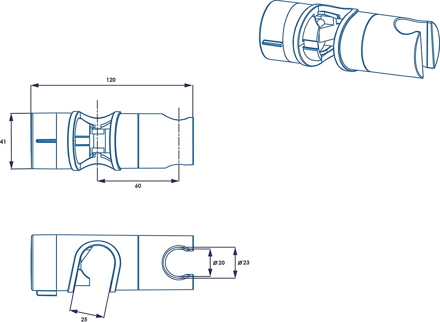 Croydex Universal Riser Rail Slider White